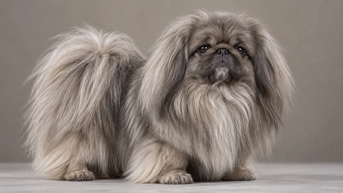 Pekinez köpek — gri renk