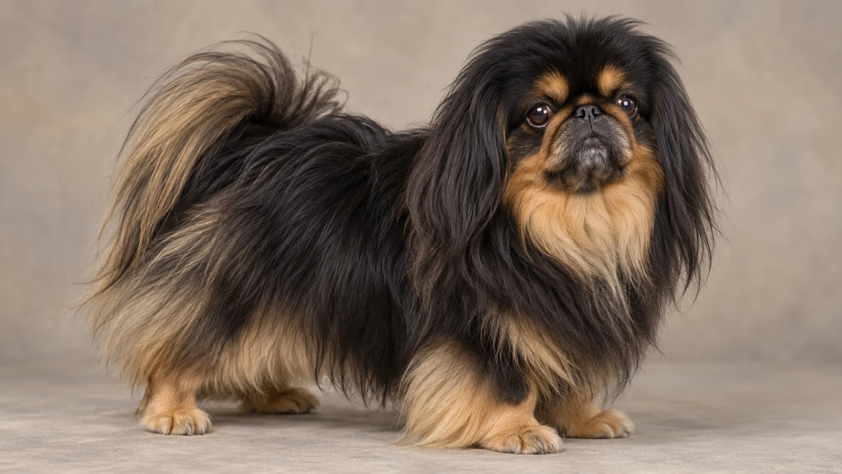 Pekinez köpek — siyah-tan renk