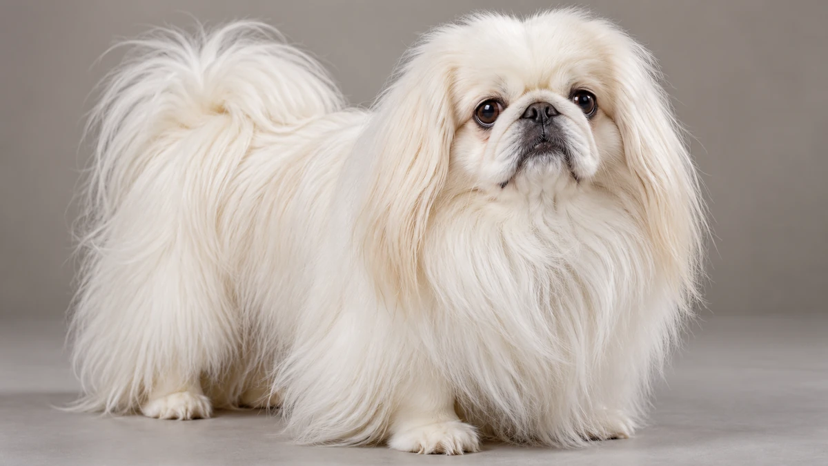Pekinez köpek — beyaz renk