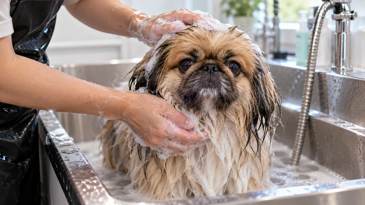 Pekinez köpek — banyo ve temizlik