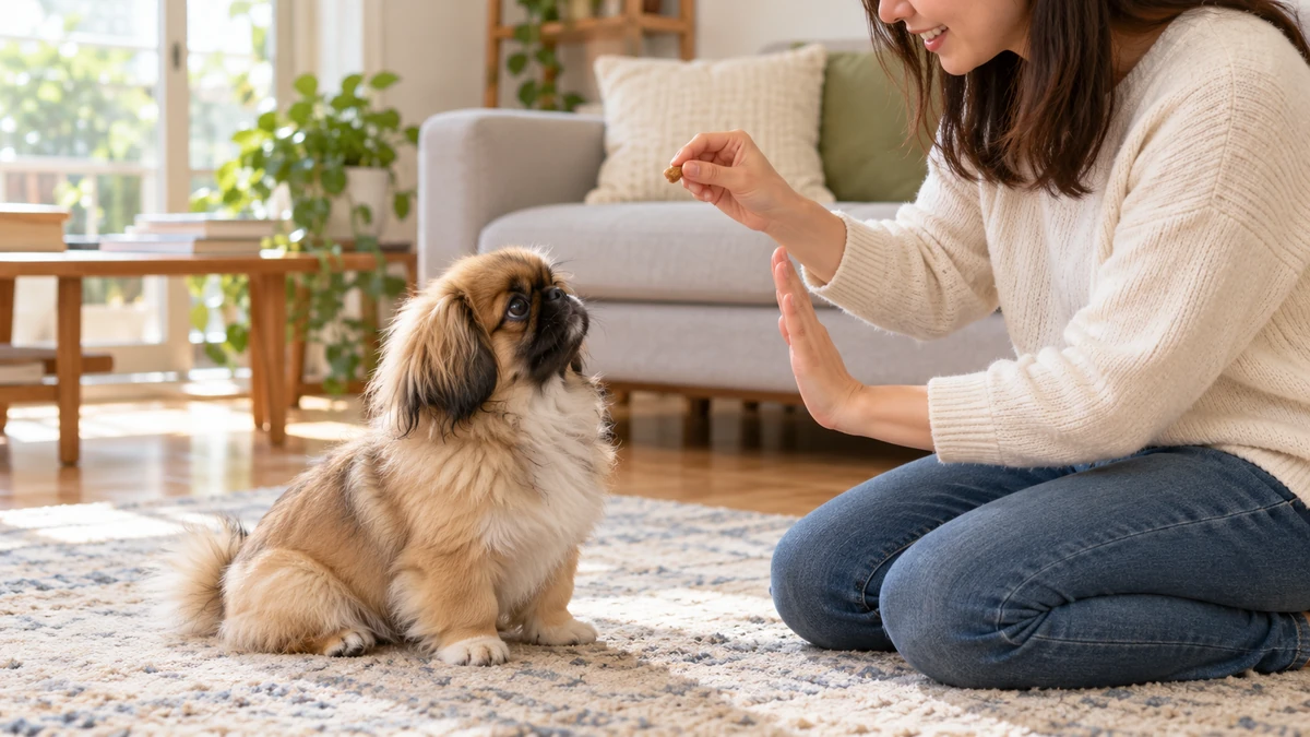 Pekinez yavru köpek — komut ve eğitim